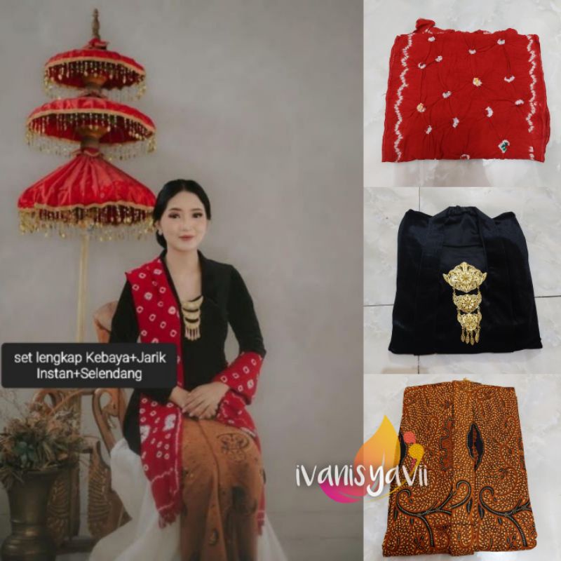 [Set Lengkap] Kebaya + Jarik Instan, Nuansa Jawa - Motif Wahyu Tumurun