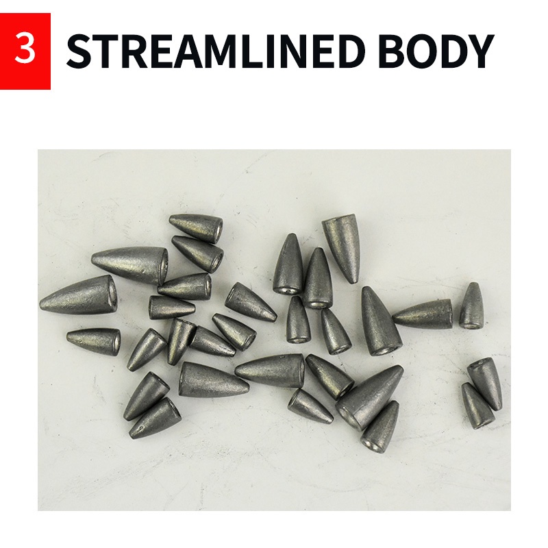 30 Pcs Bullet Lead 3.5g-14g Plummet Plumb Bob Plummet Fittings