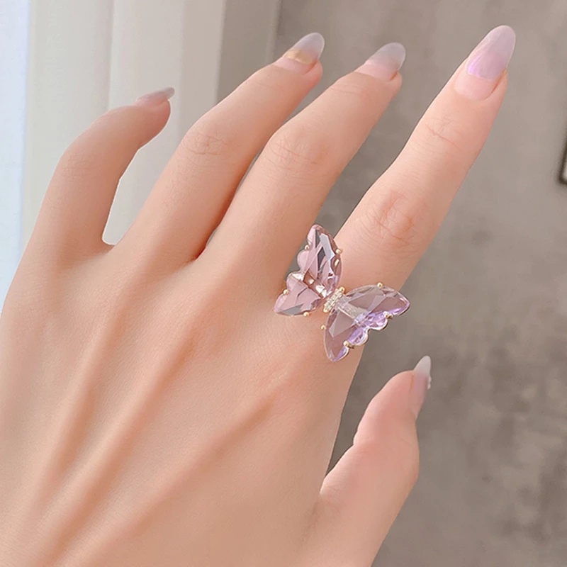 Cincin Jari Desain Kupu-Kupu Gaya Korea Untuk Wanita