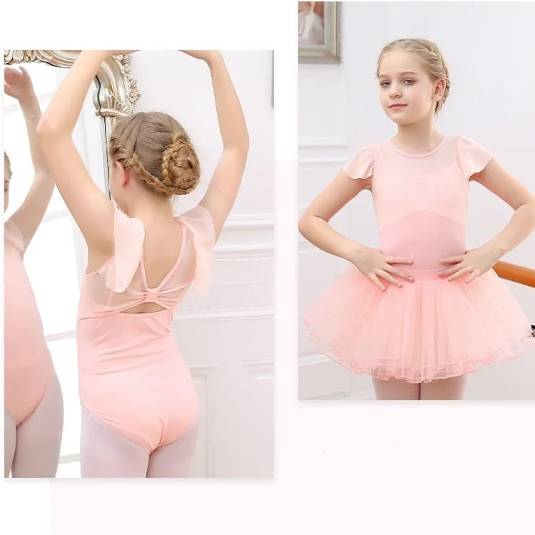 BAJUKIDDIE BOW LEOTARD BAJU BALET BALLERINA GYMNASTIC SENAM ANAK REMAJA CEWEK IMPOR ADEM NYAMAN