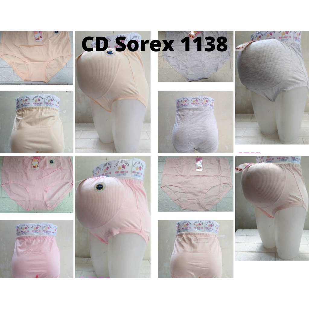 Celana Dalam cd HAMIL Sorex 1132, 1135 &amp; 1138 Maternity Panties maxi karet pinggang kantung perut polos