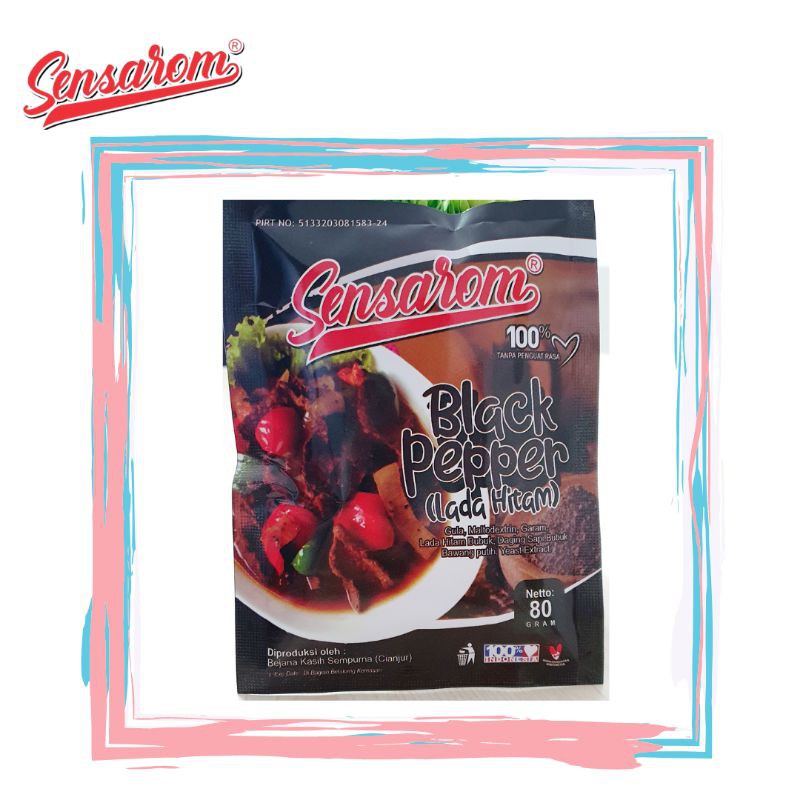 

SENSASIRASA/ BUMBU MASAK INSTAN NON MSG/ BUBUK LADA HITAM/ SENSAROM BLACK PEPPER/ UK.80GR