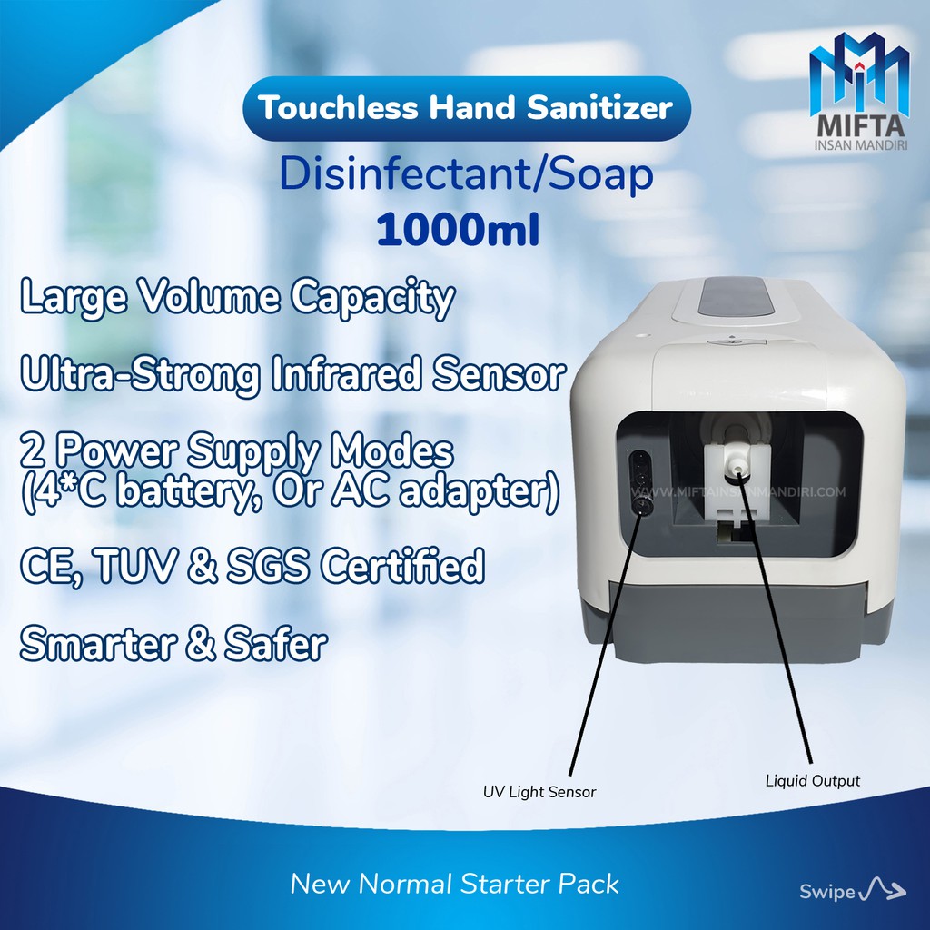 AUTOMATIC HAND SANITIZER DISPENSER + STAND / DISPENSER HAND SANITIZER OTOMATIS + STAND [1000ML]