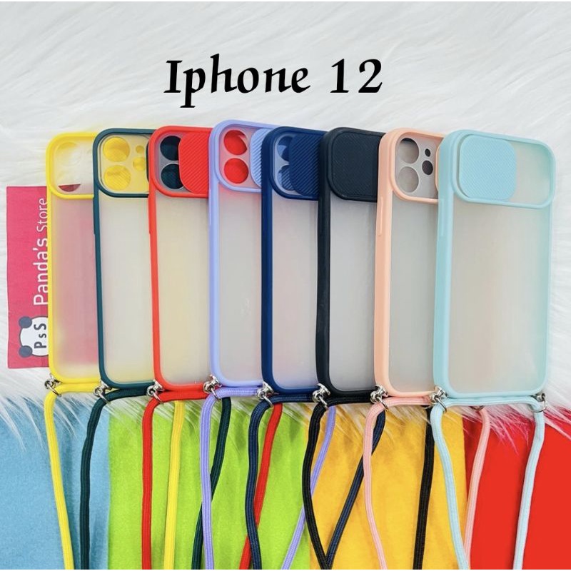 Iphone 12 6.1 Softcase dove sliding camera + Tali Laynard [Premium]