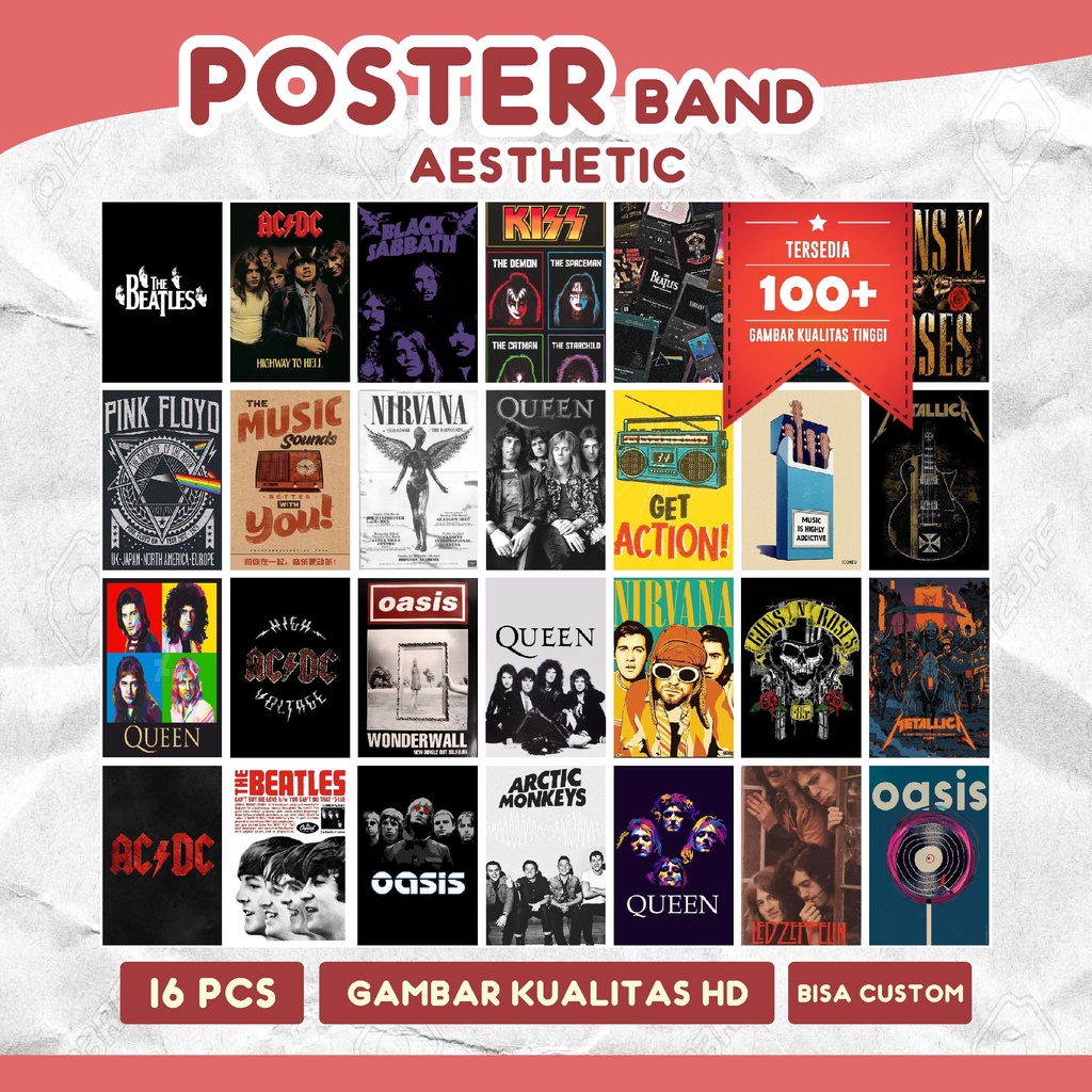 Jual Poster Dinding Aesthetic Band Metal Hiasan Dinding A4 A5 A6 ...