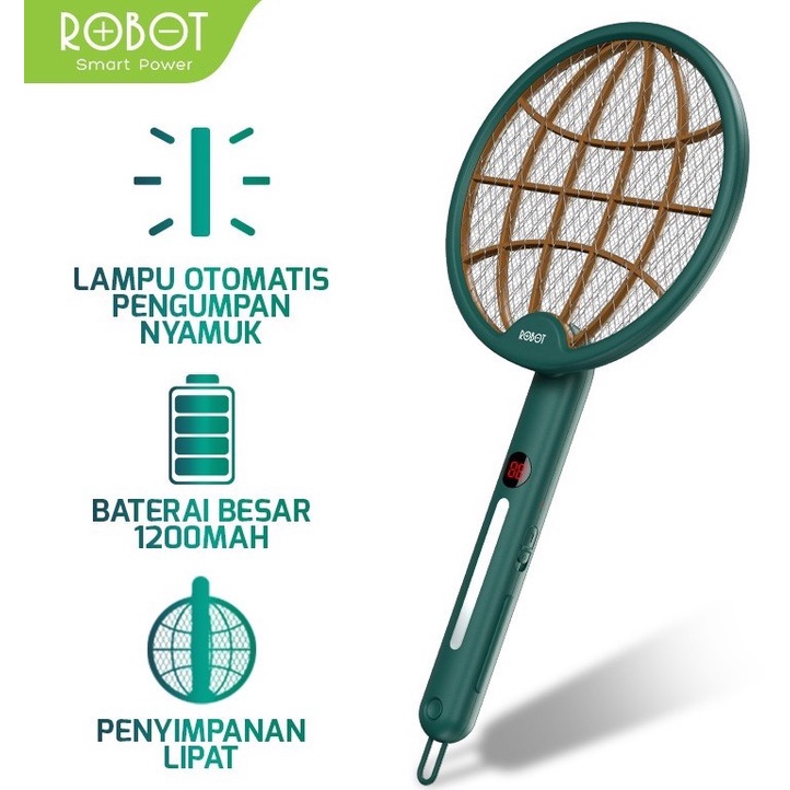 Robot RT-MS01 Raket Nyamuk Elektrik Folding Electric Mosquito UV Trap