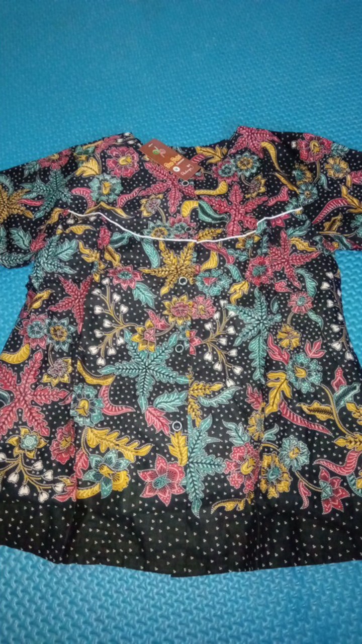 Atasan Batik Wanita Blouse Lengan Panjang Warna Hitam Trend 2021 Size S-m-l-xl-xxl-3l-4l-5l