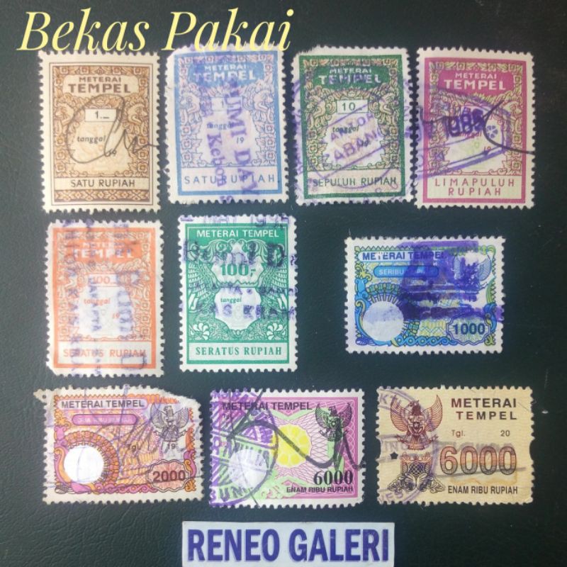

PAKET 10 & 15 pcs Berbeda Variasi Materai Kuno Pernah Terpakai untuk Koleksi matrai lama jadul Filateli