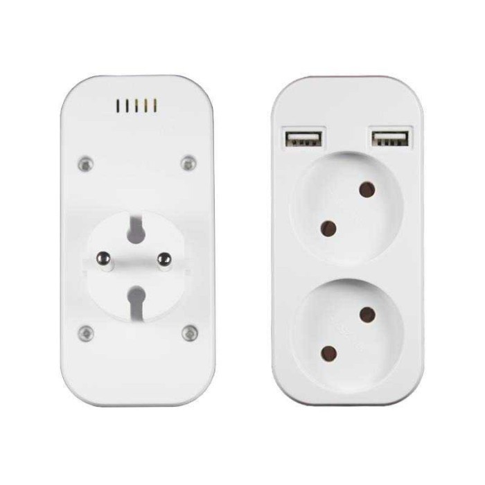 Wallpad Stop Kontak Listrik 2 EU Plug + 2 USB Port - CX89