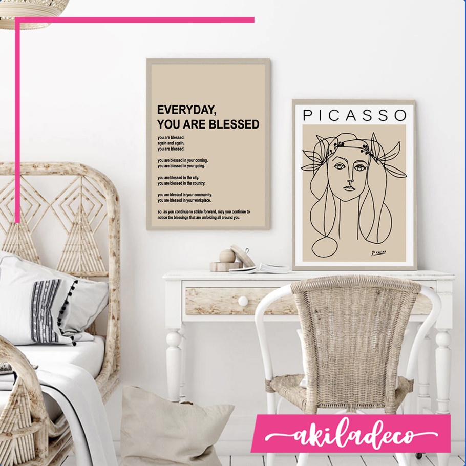 Hiasan Dinding Minimalis Ruang Tamu Walldecor Pajangan Dinding Kayu Dekorasi VOGUE MATISSE PICASSO