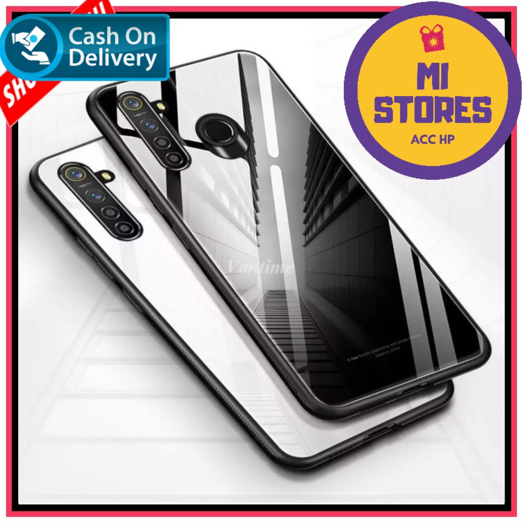 Case Realme 5 Pro Luxury Glass Case Premium Hard Case
