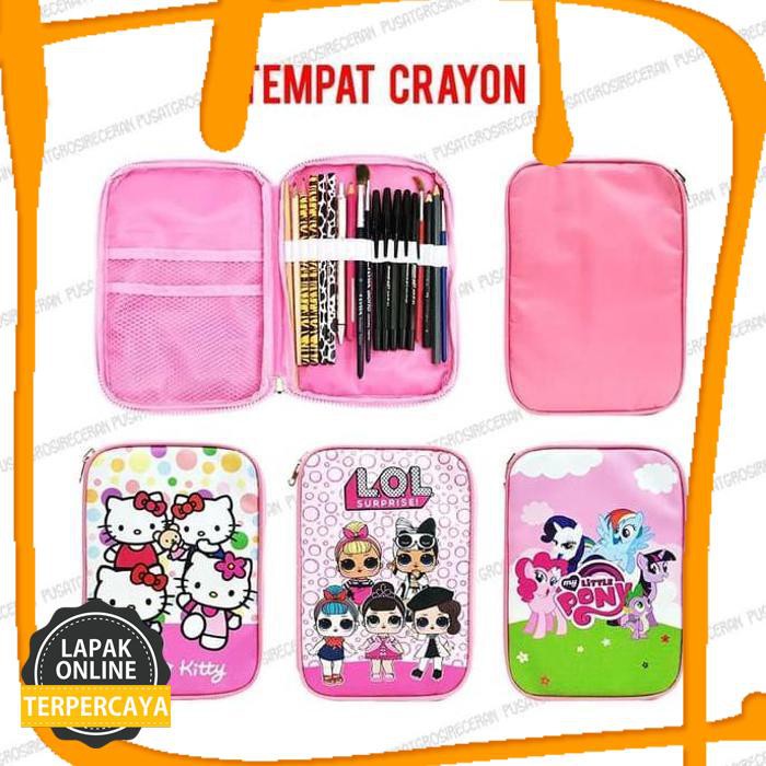 

New Arrival Tempat Crayon Karakter Tempat Pensil Crayon Multifungsi Art Pencilcase - Random Jaminan