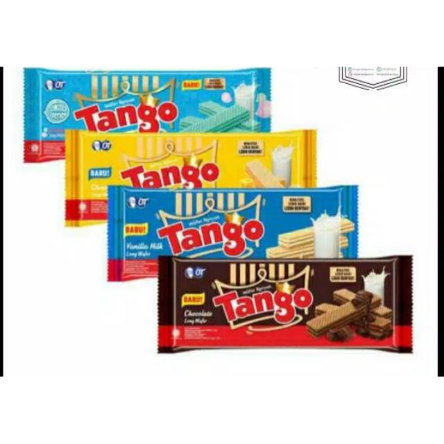 

Wafer Tango 110 gram COKLAT/VANILA/KEJU/BUBBLE GUM/CHOCO JAVAMOCCA/ CHOCO TIRAMISU