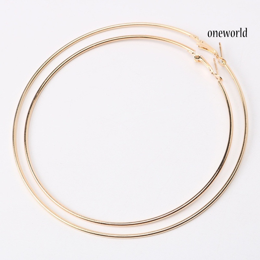 OW# Simple Women Hollow Big Circle Hoop Earrings Party Statement Jewelry Friend Gift