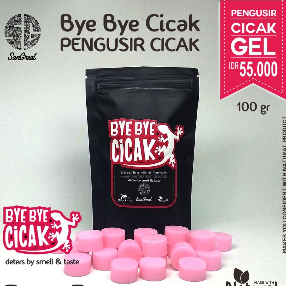 Kapur barus anti cicak organik alat pengusir cicak rumah obat cicak racun cicak alami terbaik gel Bye Bye Cicak 100 gr
