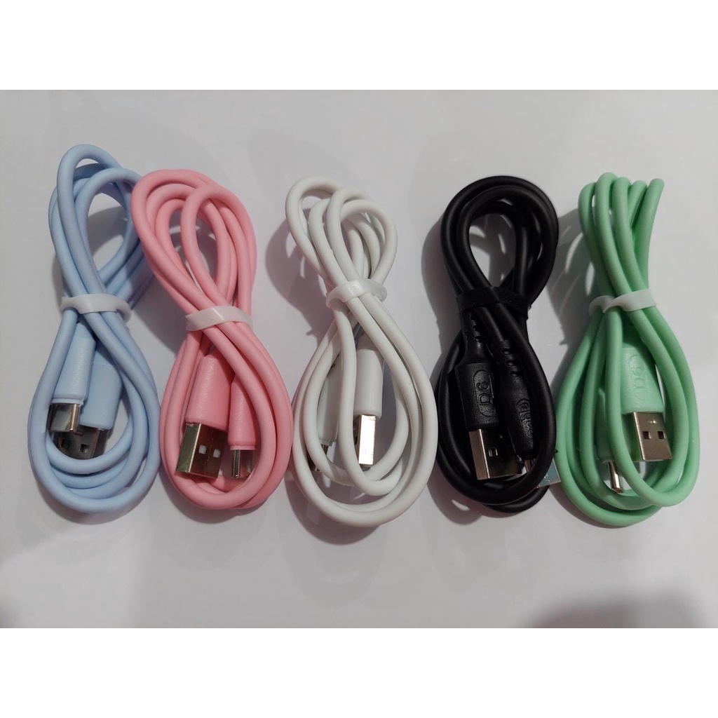 DCM Data Cable MACARON 2.4A Fast Charging Kabel Casan Micro iPhone TypeC Kabel Data Bulat