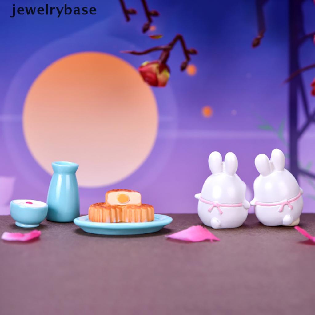 [Base] DIY Mini Rabbit Garden Ornament Pot Mid-autumn Festival Mooncake Accessories Boutique