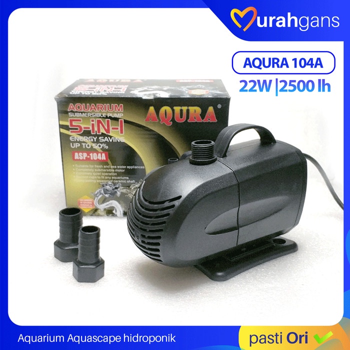 TERMURAH Pompa Air Aquarium AQURA 104 A Original 22 Watt AR070