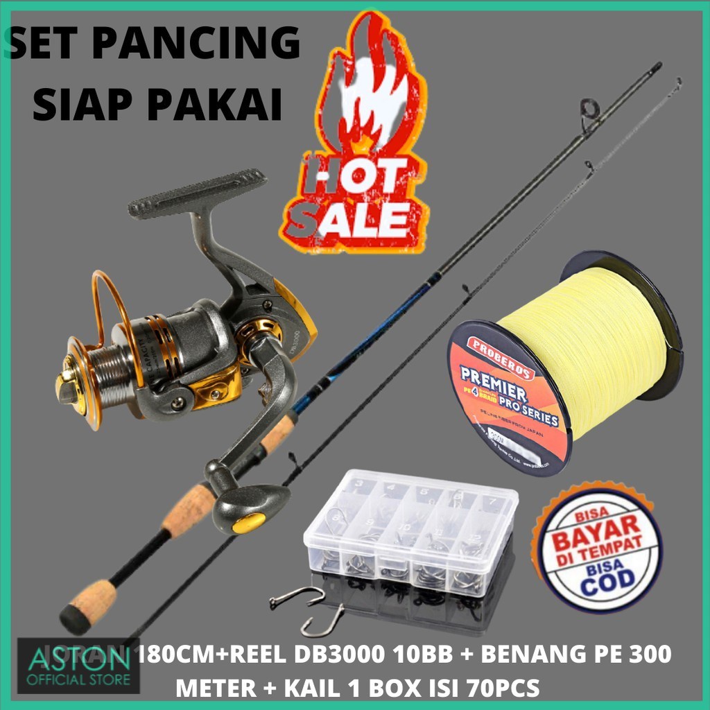 Jual Set Pancing Laut Joran 180cm Reel Katrol Gulungan10 Ball Bearing ...