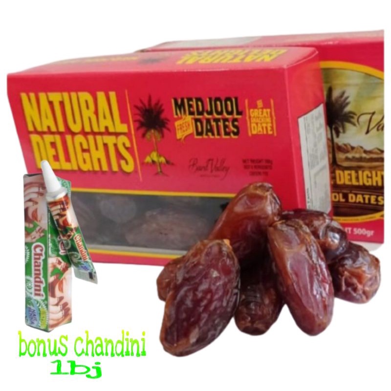 Kurma Medjool Natural De Light 500gr/Medjol Palestine Jumbo 500gr/medjol+chandini