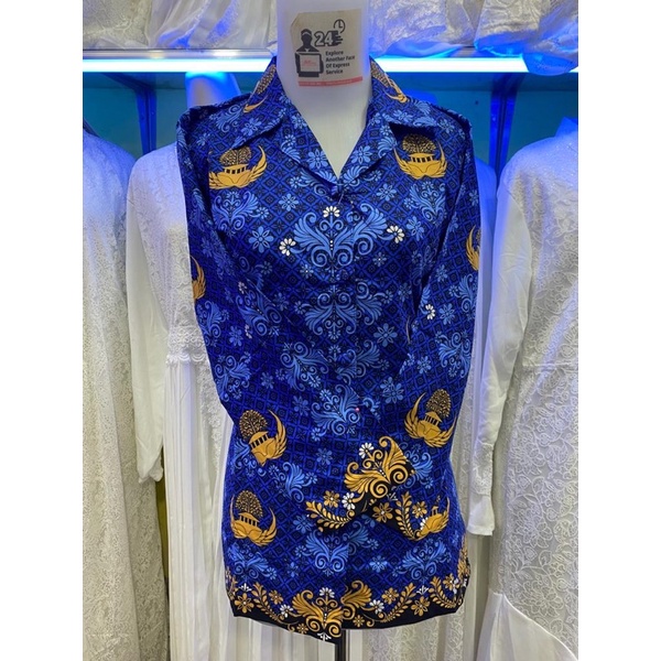 BAJU KORPRI KERAH BIRU/BAJU KERJA PNS ASN WANITA