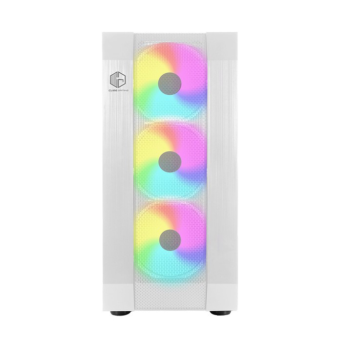 Cube Gaming Frins WHITE - Tempered Glass, ATX, 3x Rainbow RGB Fan