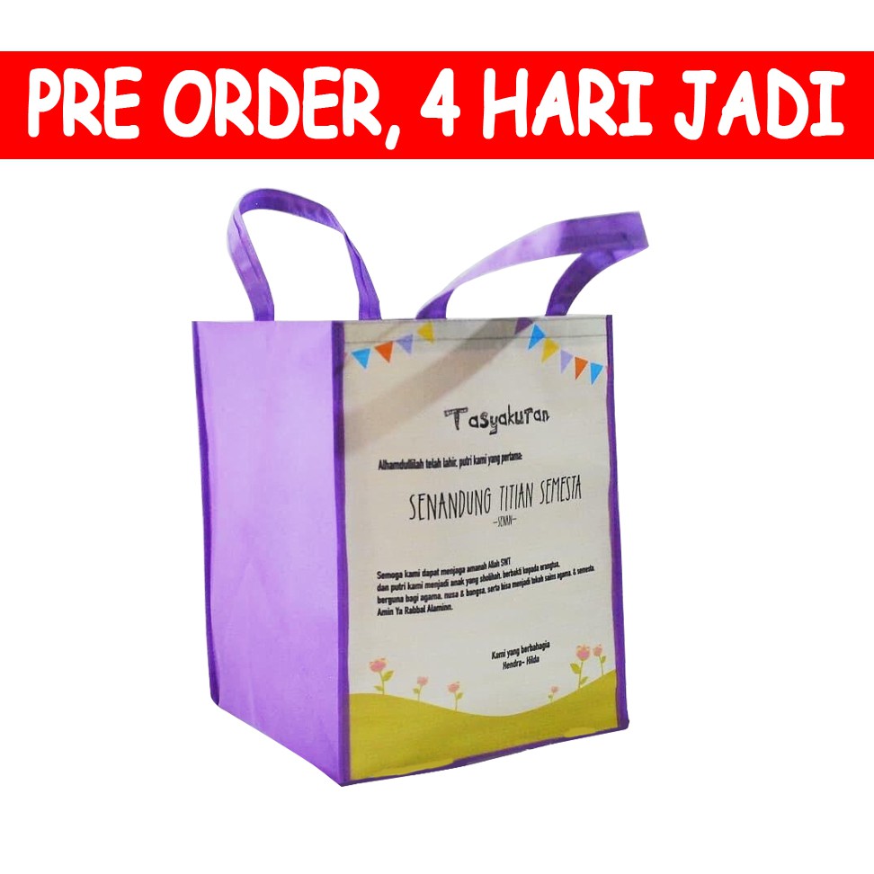 Tas Aqiqah / Tas Hantaran Nasi / Souvenir Aqiqah / Tas Berkat / Tas Kardus Ukuran 22