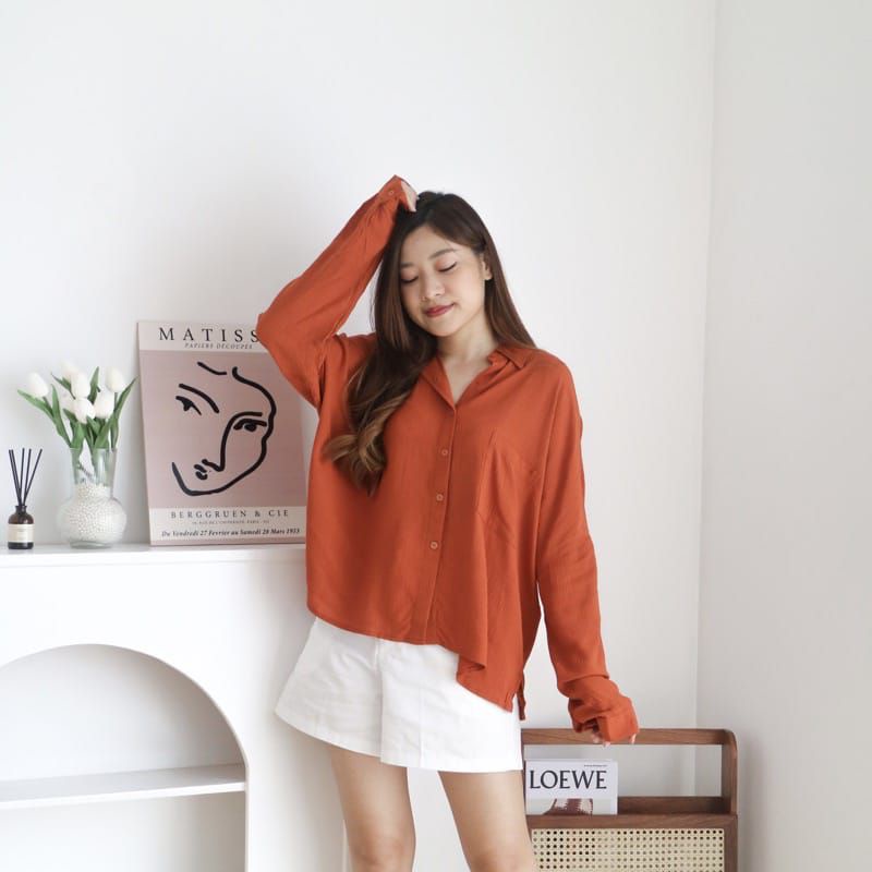 KEMEJA WANITA OVERSIZE CRINKLE / OLIVIA SHIRT/KEMEJA CRINKLE WANITA PREMIUM