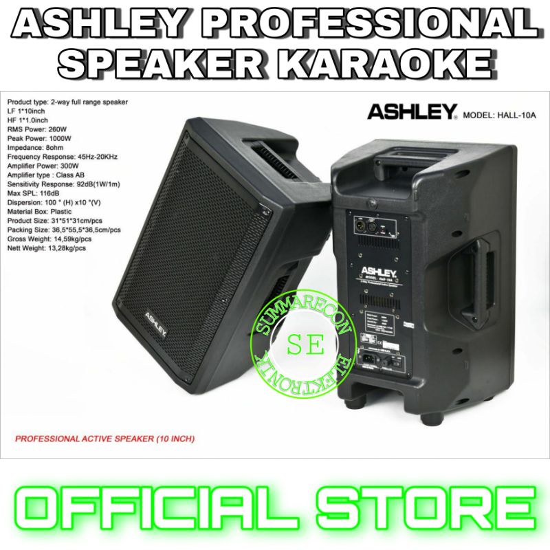 speaker aktif 10 inch original ashley hall 10a speaker karaoke