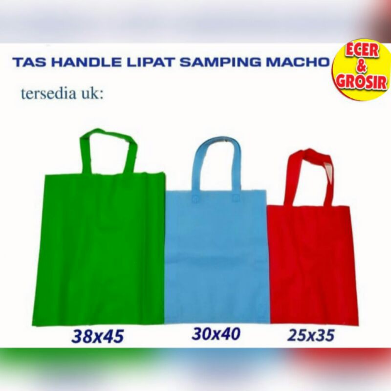 

@12 pcs TAS SPUNBOND Goodie Bag /Tas Kain Handle Lipat Samping uk L M S