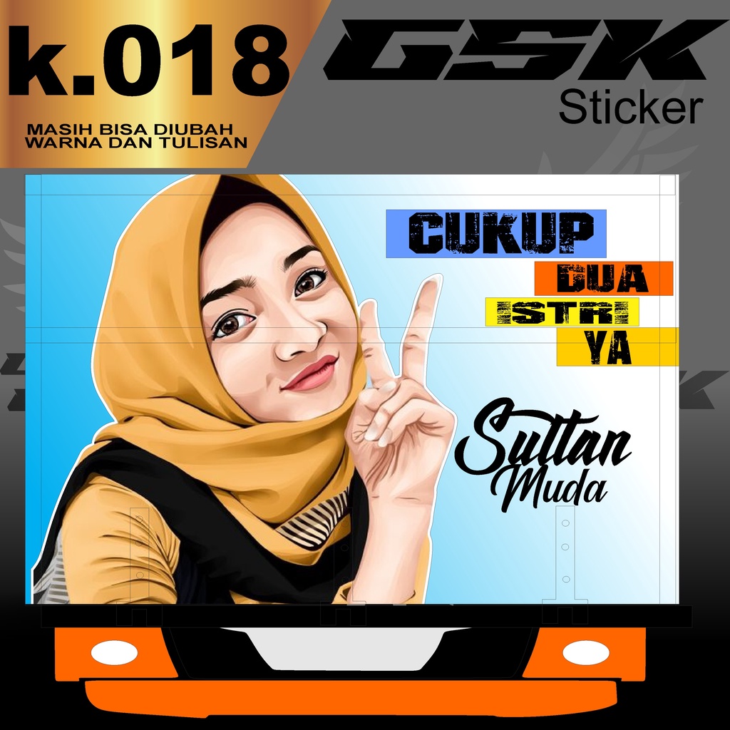 Stiker Decal Bak Belakang Truk Canter Stiker Bak Truk Giga Stiker Decal Bak k.018