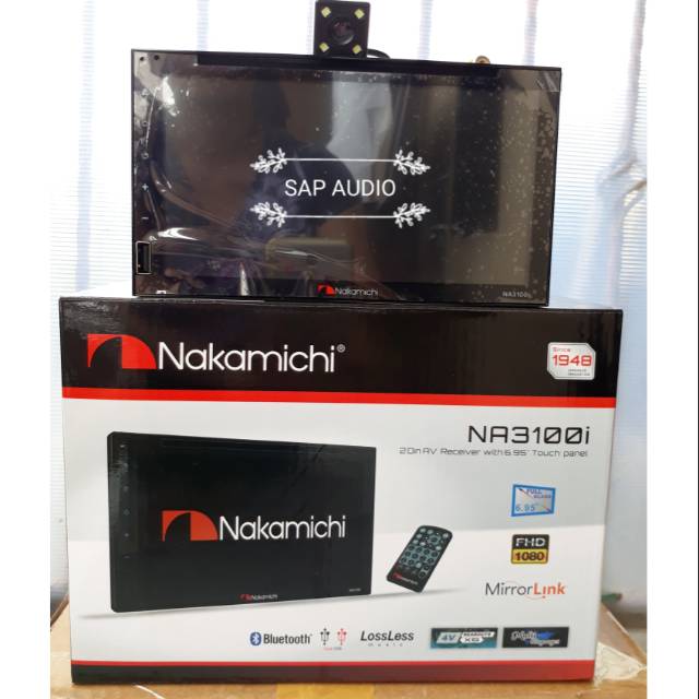 Head unit double din nakamichi NA3100i paket kamera mundur