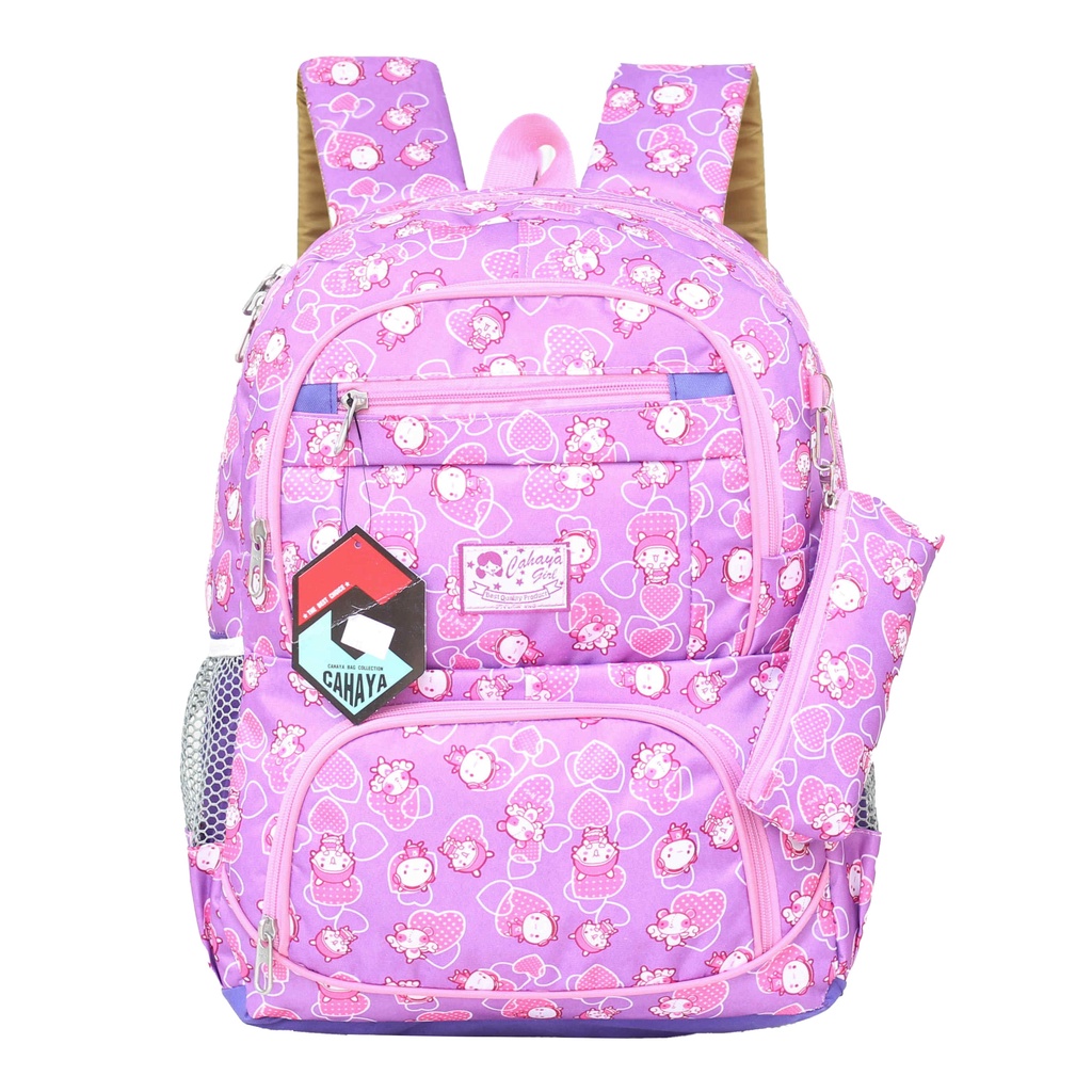 Tas Anak Perempuan Unicorn Hello Kitty Bonus Tempat Pensil Raincover Ransel Gendong Anak Ransel SD SMP Remaja Perempuan Cewek Fashionable Backpack Stylish Keren Multifungsi Backpack Cahaya Kitty Tas Import Bahan Tebal Jahitan Kuat Laptop In LKS Buku Tema