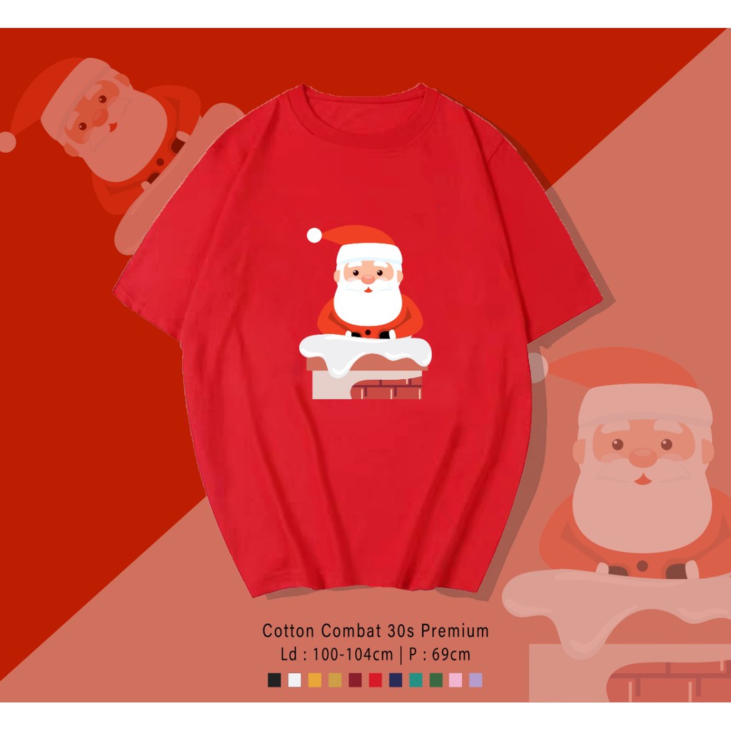 FREE CUSTOM NAMA - SANTA COMING T-SHIRT/ KAOS UNISEX CEWEK/COWOK EDISI NATAL/ KADO NATAL