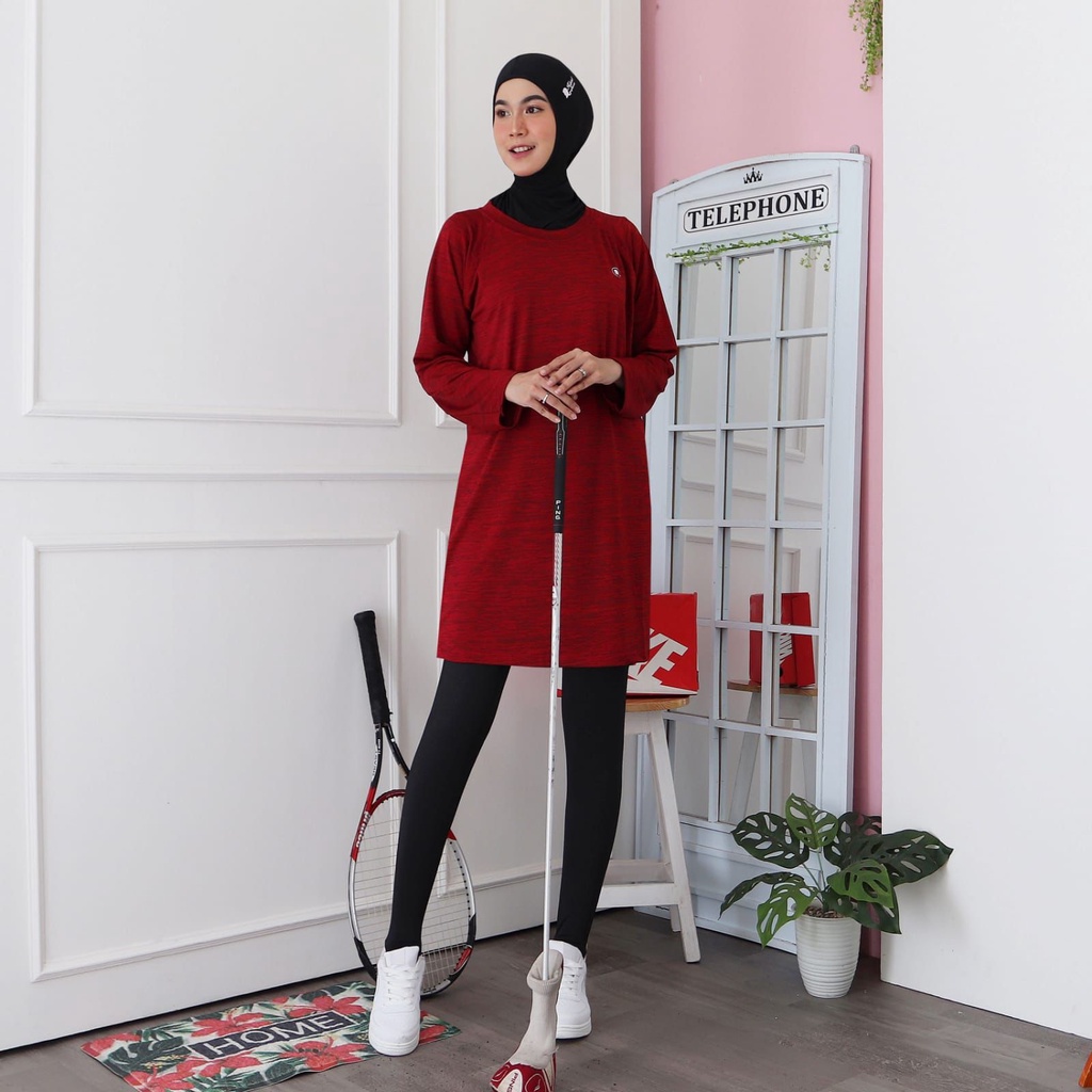 HITJAB - Tunik Sport Olahraga Wanita Misty Untuk Bersepeda Lari Senam Zumba 8812-2