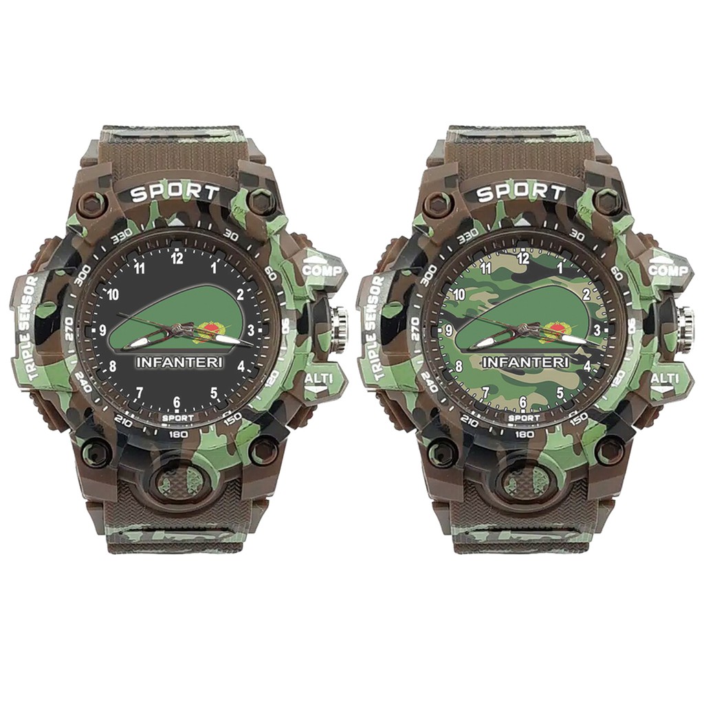 (ISTIMEWA BOSSQU) JAM TANGAN INFANTERI TNI-AD -  STRAP ARMY - WATER RESIST