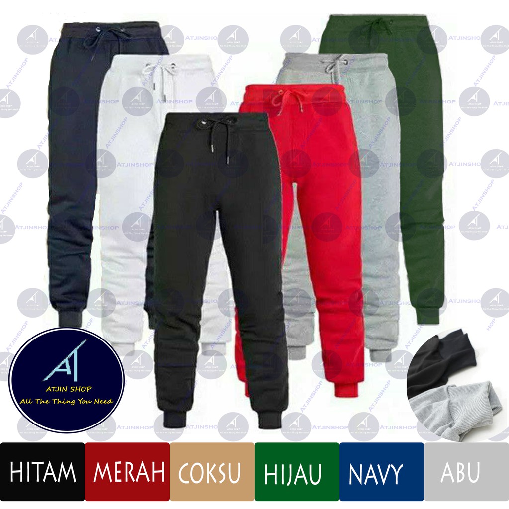 Celana Panjang Joger Training Olahraga Treining Trackpants Pria  Wanita Bahan Baby Terry