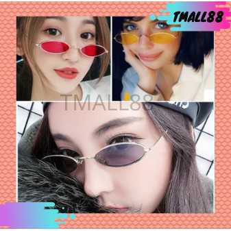 ♥TMALL88♥  Hitam KM53 Bentuk Bingkai Oval Kecil Gaya Korea untuk Pria dan Wanita