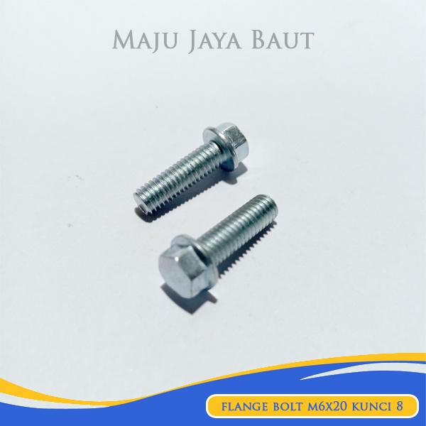 10 Pcs Flange Bolt 6x20 Kunci 8