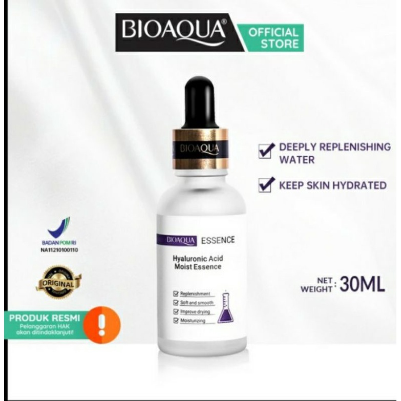 [COD] Bioaqua Serum Wajah Hyaluronic Acid Moist Essence 30ml Meningkatkan Kulit Kusam &amp; Memudarkan Flek Wajah