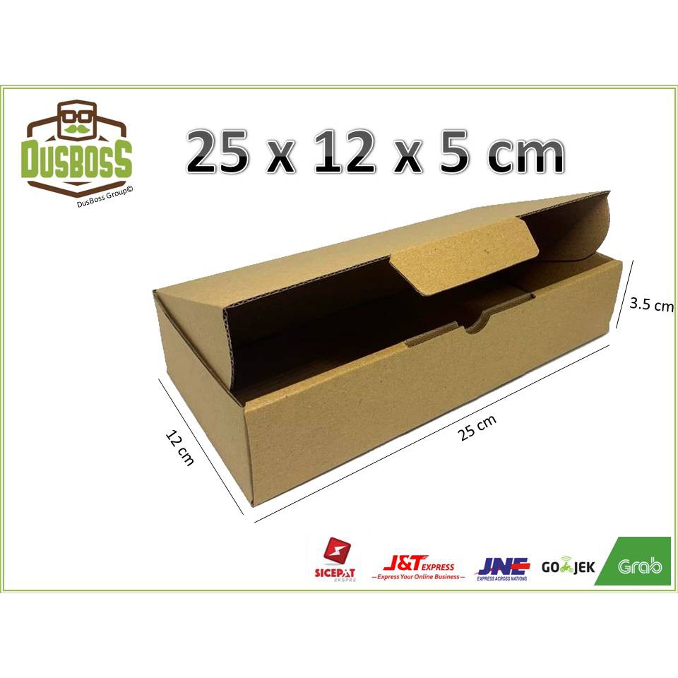 

Kardus karton uk.25x12x5 cm --Die Cut dan easy usage--