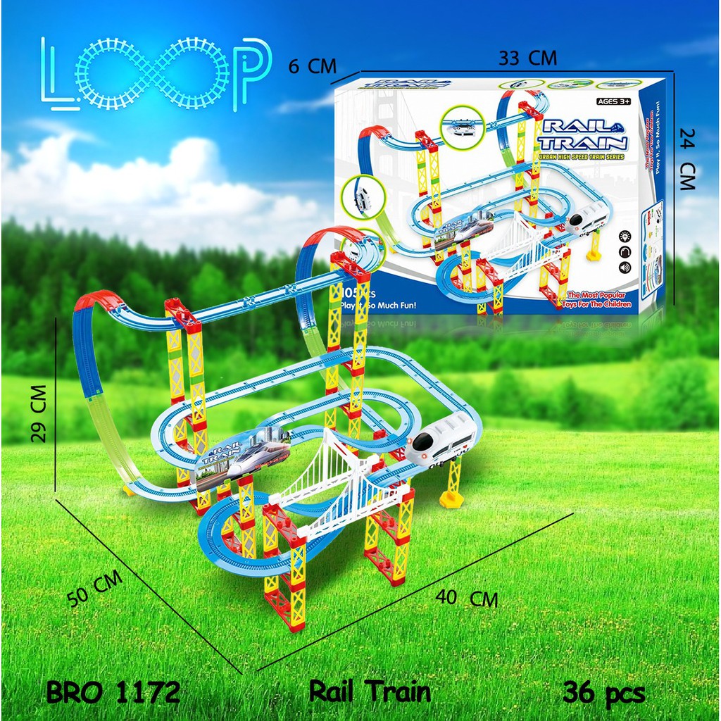 PROMO BRO1172 Mainan Anak MRT LRT Train Tangga Slide Seluncur Perosotan Jalur Track LOOP