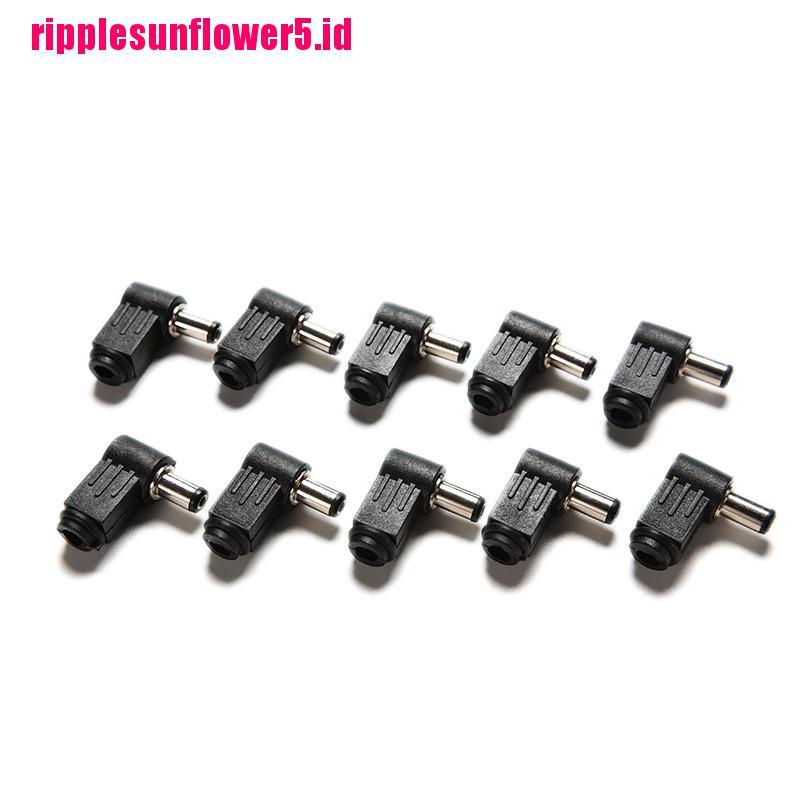 10pcs Konektor Male Power Plug DC Sudut Kanan 2.1x5.5mm