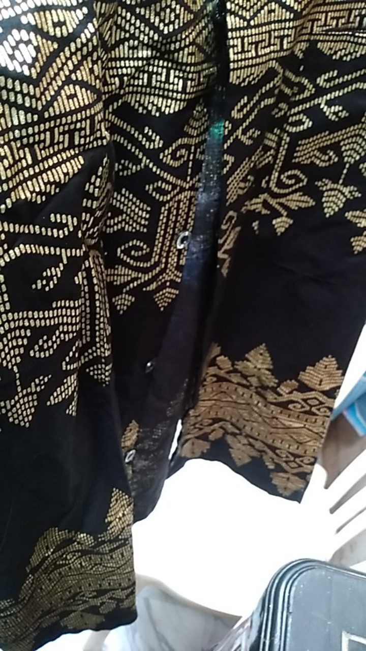 Gurdo Pari Kemeja Batik Pria Reguler Fit Lengan Panjang Modern Ori By Motif Anjanii Silver Gold