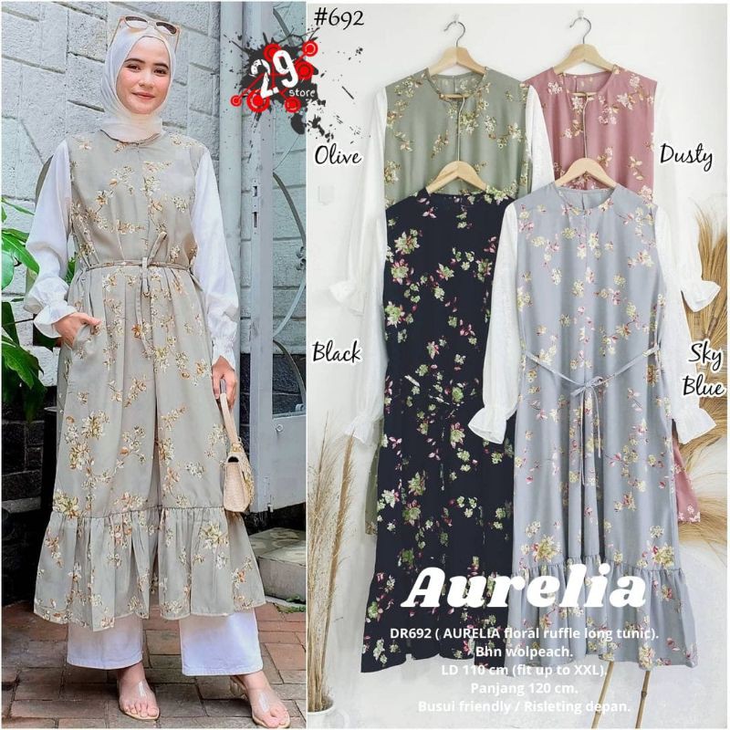 AURELIA TUNIK MOTIF | TUNIK MOTIF BUNGA | TUNIK PREMIUM