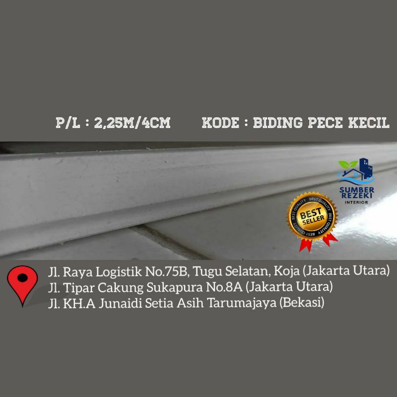 Lis/List Profil Gypsum Plafon Biding, Motif Pece Kecil 4cm