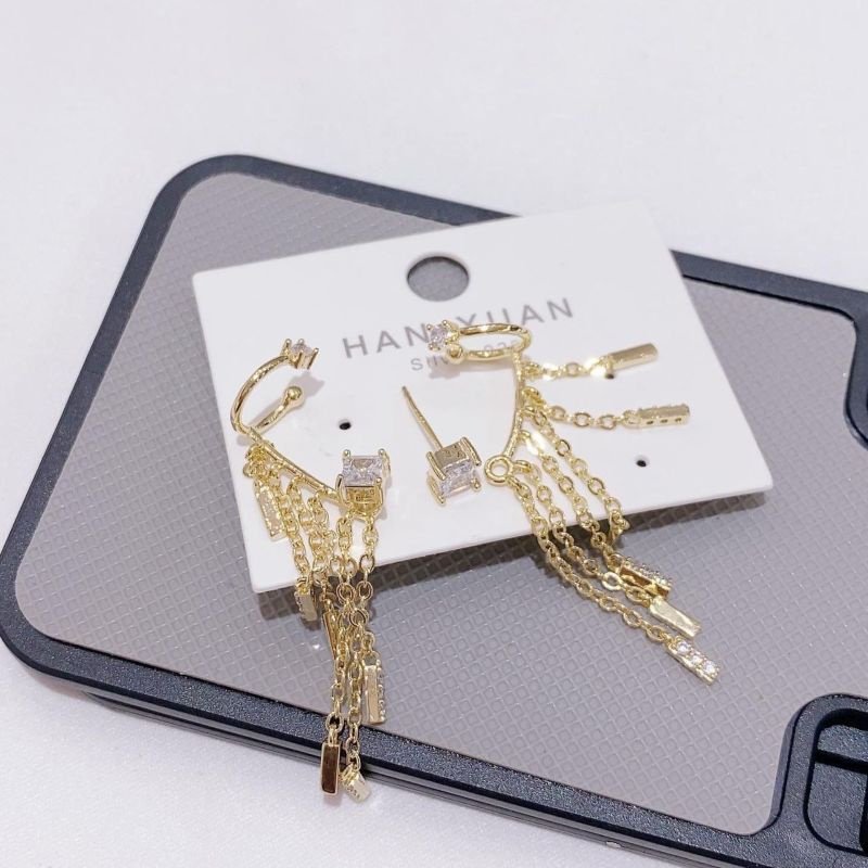 Anting Silver925 perak Mata kilau Channel Zircone Premium Quality Anti karat anti alergi earring fashion import