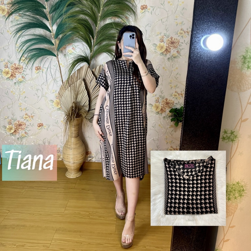 NCDY HOMEWEAR DASTER PENDEK SELUTUT RAYON PREMIUM LD 130cm BUSUI FRIENDLY KEKINIAN-Tiana PENDEK