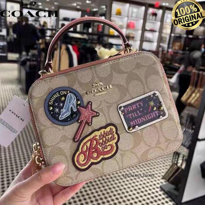 Coach Disney X Coach Box Crossbody In Signature Canvas With Patch