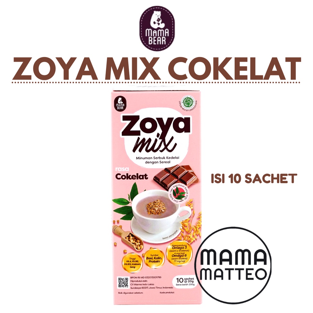 MamaBear Zoya Mix / Soya / Mama Bear Zoya Mix Coklat Pisang Melon Pelancar ASI Soyamix Zoyamix 200gr ASI booster / MAMABEAR BANDUNG